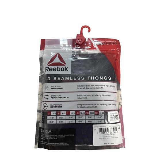 REEBOK THONGS Women 2XL Performance Training Underwear Panties New - Picture 3 of 3